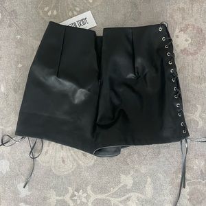 faux leather shorts